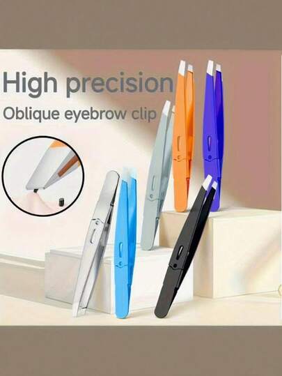 Nhíp dẹt độ chính xác cao kèm hộp đựng, phù hợp cho cả nam và nữ để tẩy lông, tỉa râu, tạo hình lông mày, dễ dàng gắp đồ.