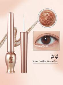 ETUDE Waterproof Liquid Eyeliner, Long-Lasting Black, Smudge-Proof, Dense Eyeliner, Perfect For Festivals And Makeup Gifts, Waterproof And Sweat-Resistant - Designed To Be Smudge-Proof, Easy To Apply, Quick-Drying, Suitable For Professional And Daily Use, Great For Makeup Lovers And Beginners, Korean Eyeliner. 8g/0.28oz - #4 Rose Golden Tear Glow - View 1