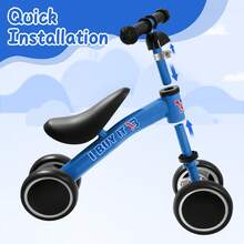 Baby Balance Bike 1 Year Old, No Pedal Toddler Bike, 4 Wheels Lightweight Ride On Toys For Kids, Baby First Birthday Gifts, Training Bicycle For Boys And Girls - Blue - Blue - View 4