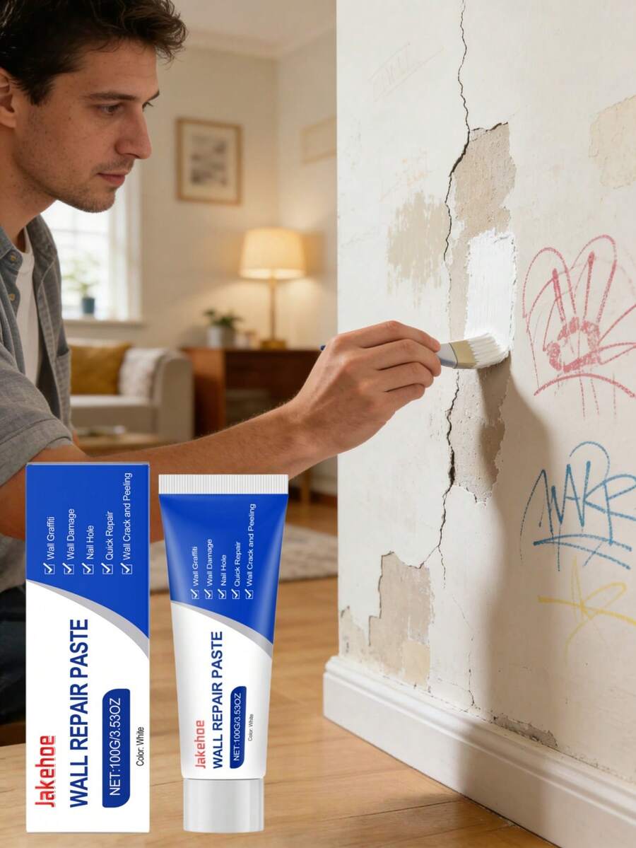 jakehoe 墙面护理膏，家用，墙面污渍去除，涂鸦修复，油漆剥落修补，裂缝修补，墙面修复，室内墙面裂缝和孔洞修补，天花板剥落和开裂修补，家居必备，节日礼物 - A - 查看 1