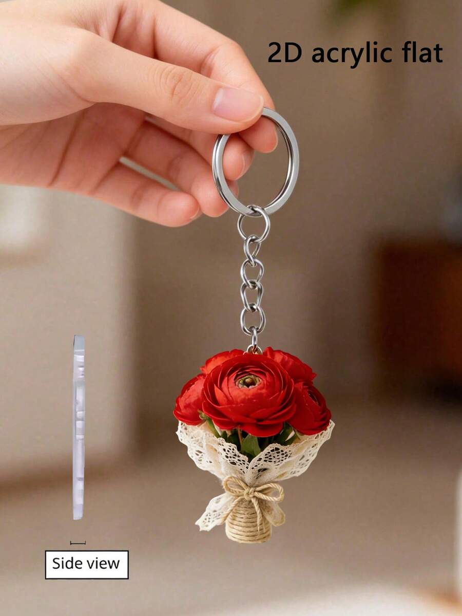 Elegante ramo de ranúnculos de acrílico plano 2D, ranúnculo persa, flores de ranúnculo, flores de apio, ramo de flores de San Valentín, adorno divertido, accesorio para mochila, colgante de moda, decoración del hogar, para decoraciones y encantos de automóviles, encantos para auriculares, encantos para bolsos, regalo de accesorios, regalo perfecto para familiares y amigos, Día de la Madre, regalos de San Valentín, regalos de cumpleaños, regalos de fiesta, regalos de aniversario, regalos de boda - Multicolor - Ver 1
