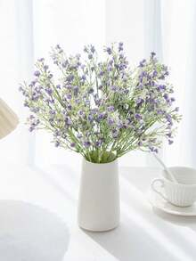 1pc Artificial Simulation Small Chrysanthemum Bud Bouquet, Simulation Bouquet, Suitable For Home, Dining Room, Living Room, Outdoor Garden Decoration, Used For Wedding, Family Garden And Party Decoration, Artificial Flowers, Wedding Flowers, Bride Bouquet, Wedding Decoration, Mother's Day Bouquet, Spring Decoration - Purple - View 2