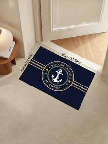 1pc, [Nautical Door Mat] Nautical Anchor Door Mat | Welcome Aboard, Machine Washable Entry Mat, Suitable For Home And Boat Decor, Perfect For Bathroom, Laundry Room, Kitchen - Essential Home And Room Decor - Multicolor - View 16