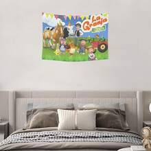 "La Granja De Zenón" Spanish Kids Birthday Party Backdrop – Animated Farm Characters & Party Decor, Perfect For Spanish Children's Parties & IP Theme Decor, Brings Joyful Cute Vibe, Ideal Kids Party Gifts, 2D Print Backdrop - 彩色 - 查看 11