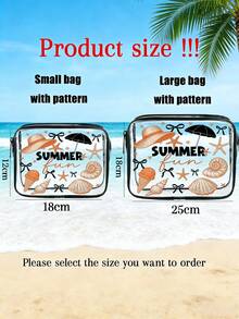 1个“夏季”字母印花防水PVC沙滩包，饰有贝壳和海星图案，PVC化妆包，PVC旅行收纳包，带拉链，轻便防褪色洗漱包，TSA认证便携式化妆箱，易于擦拭设计，男女皆宜，非常适合送给母亲、老师、朋友、护士，化妆包，上学、度假、旅行必备，母亲节礼物，夏季必备洗漱包，透明防水袋，大容量淋浴包，母亲节礼物，教师节礼物，邮轮旅行必备 - 彩色 - 查看 9