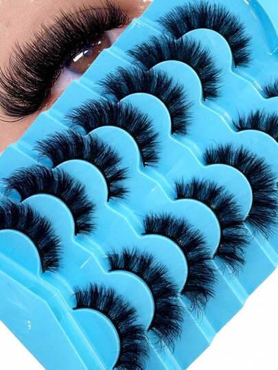 10 Pairs Natural Fluffy False Eyelashes, Soft Thick 3D Mink Lashes Makeup Set, Mink Eyelashes Extension, Short Natural False Lashes, Handmade Dramatic Fake Eyelashes, Thick Fake Lashes