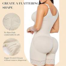 Women's Shapewear, Tummy Control And Butt Lifter Shaper For Women, Waist Control, With Zipper Crotch And Detachable Shoulder Straps, Elastic Description - Nhiều màu - Xem 7