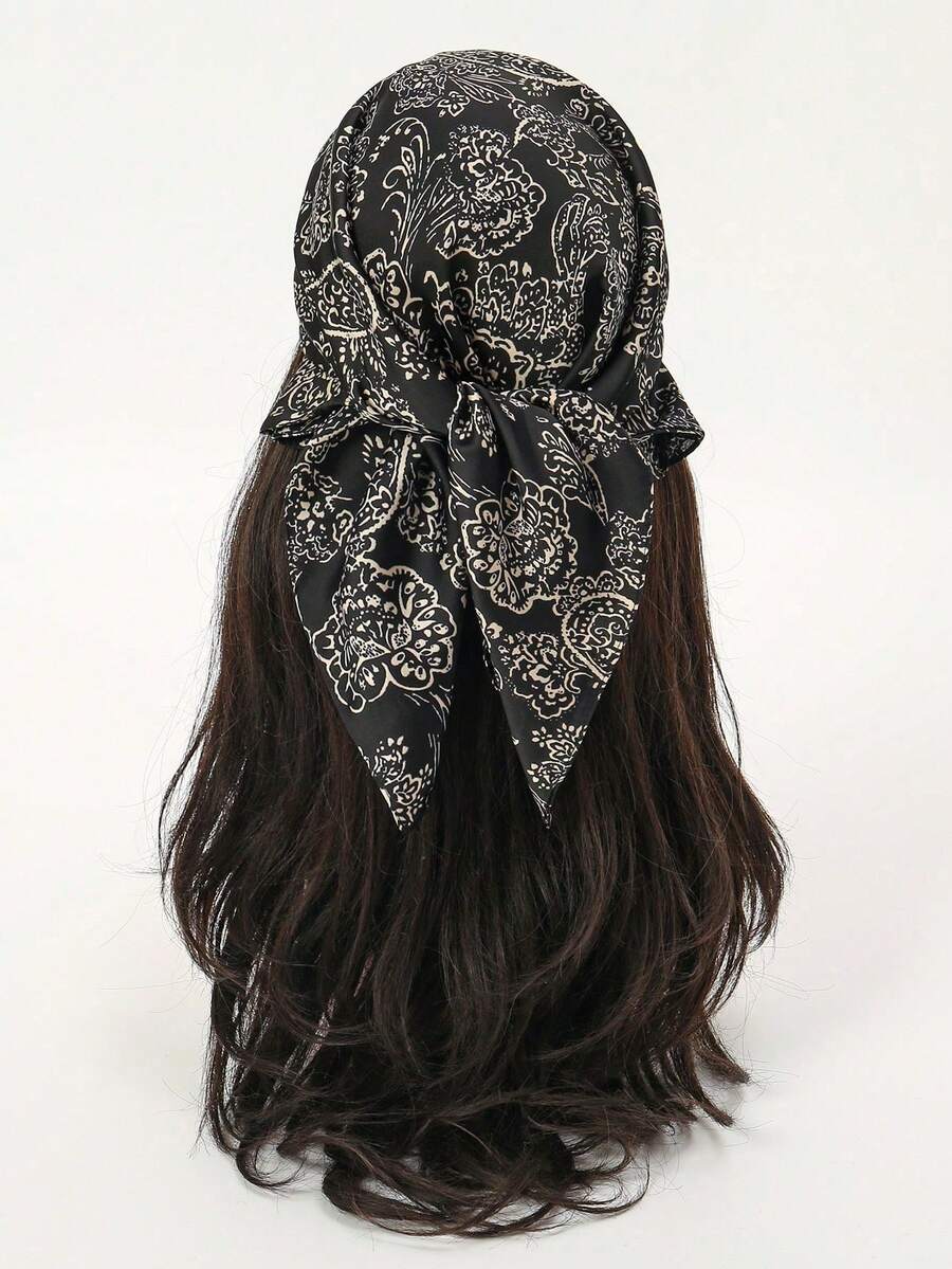 1pc Printed Geometric Fashion Scarf Headband - Multicolor - View 1