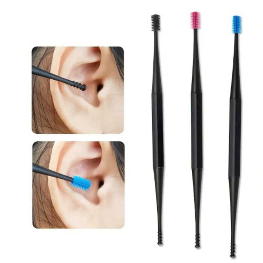 Silicone Ear Wax Removal Tool, Reusable Spiral Ear Wax Removal Tool,  Soft Removal Ear Wax Removal Tool With Cleaning Brush For Olders Adult Kids - màu sắc ngẫu nhiên - Xem 1