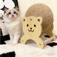 New Sisal Scratching Ball Cat Scratcher Vertical Cat Climbing Frame Cat Toy Boredom Relief Gadget, Suitable For All Breeds Of Cats And Rabbits, Favorite Yarn Ball For Cats, Built-In Bell Makes Sound, Dog Stuff, Cat Accessories - Multicolor - View 2