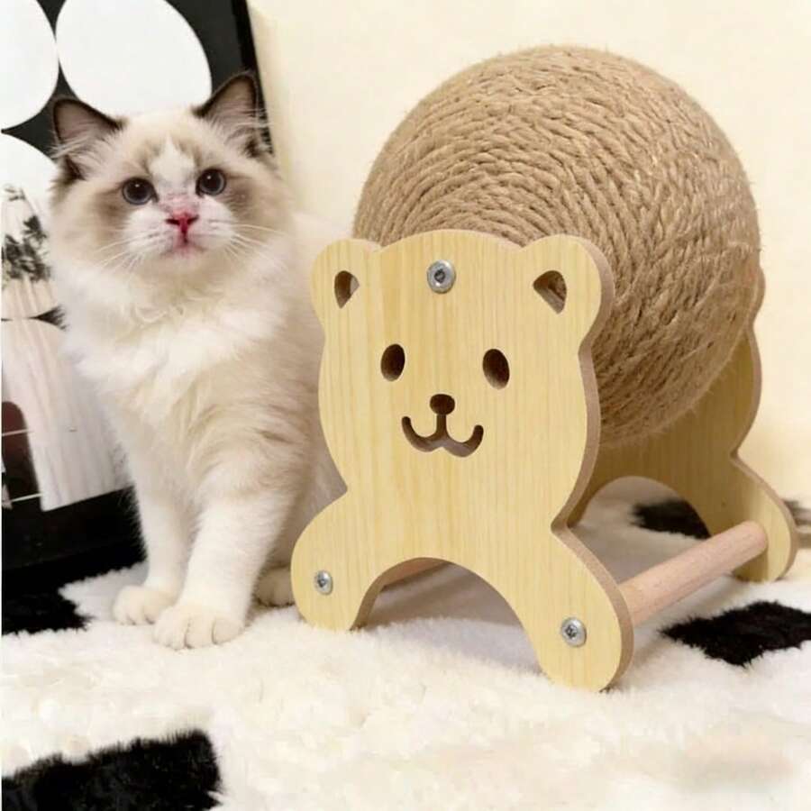 New Sisal Scratching Ball Cat Scratcher Vertical Cat Climbing Frame Cat Toy Boredom Relief Gadget, Suitable For All Breeds Of Cats And Rabbits, Favorite Yarn Ball For Cats, Built-In Bell Makes Sound, Dog Stuff, Cat Accessories