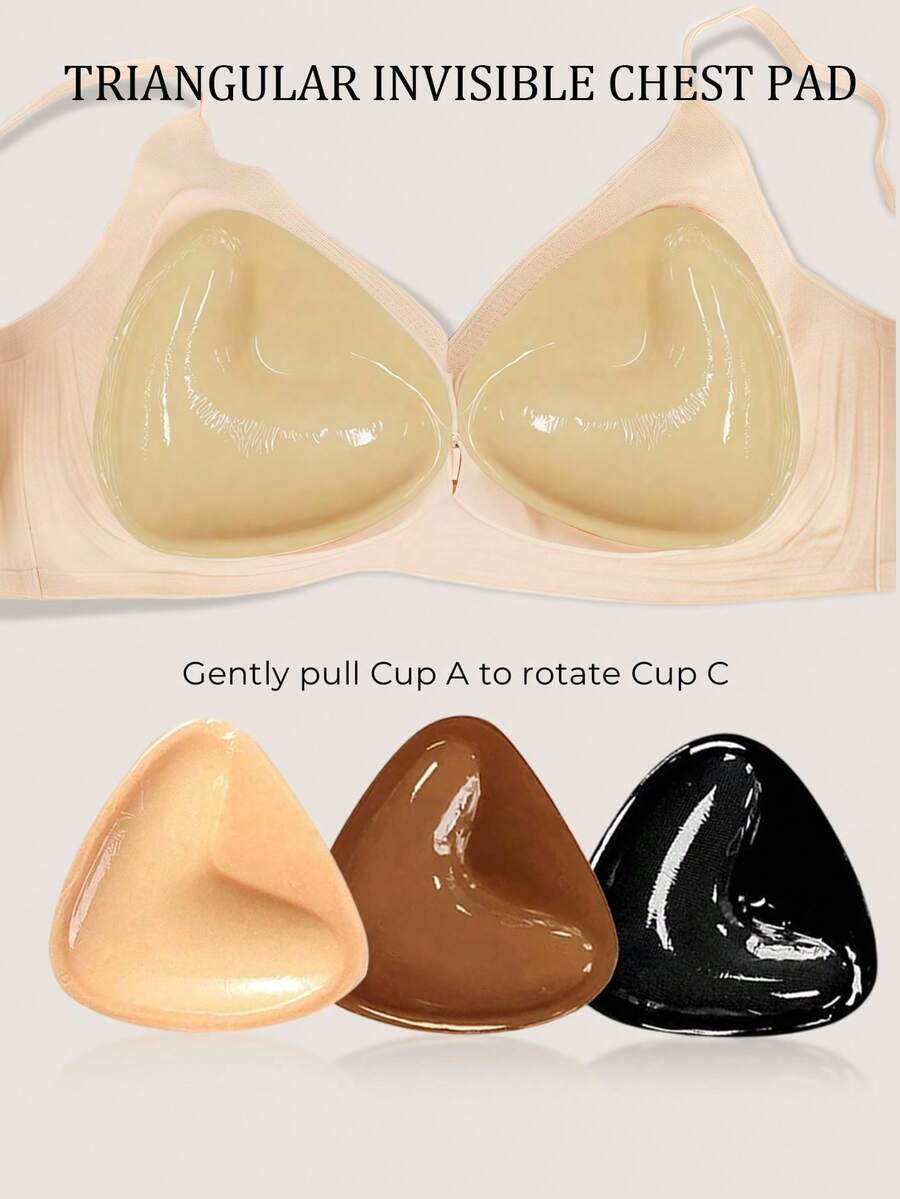 2 miếng đệm ngực silicon hai mặt vô hình dành cho nữ, có thể tái sử dụng, nâng ngực, chống thấm nước, dày dặn, thích hợp cho bikini, áo tắm và áo ngực không dây. - Nhiều màu - Xem 1