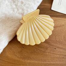 1pc Acrylic Crinkle Shell Fashion Minimalist Hair Claw (Hair Claw) Summer Hair Accessories Beach Claw Clips Vacay Hair Clips - Màu vàng - Một kích cỡ - Xem 11