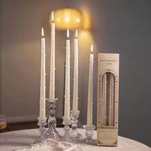 Conjunto de 2 velas peroladas em estilo europeu - Velas brancas peroladas (Tamanho: 2,3 cm x 25 cm / 2,3 cm x 30 cm). Adequadas para meditação, iluminação, criação de um ambiente sofisticado e também podem ser usadas como adereços fotográficos. Ideais para decoração de casa, jantares românticos à luz de velas, reuniões familiares, varandas, casamentos, diversas festas, presentes para mulheres e Dia das Mães. - 2pcs - Ver 1