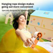 1pc Summer Bestseller 1800mAh Capacity Handheld Fan With Mirror, High-Speed Portable Swirl Smart Display Continuous Runtime Strengthened Airflow Mini Fan With Mirror - 多色 - 查看 2
