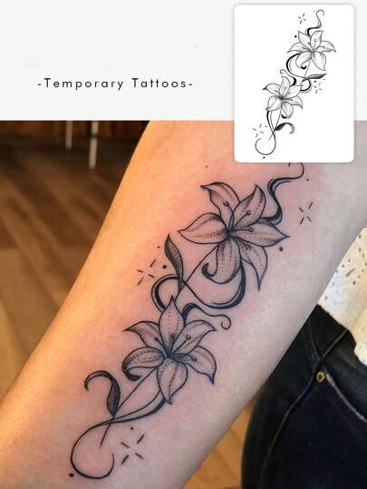 3 Packs - Waterproof Temporary Tattoos With Short English Phrases, Flowers, And Butterflies - Perfect For Parties
