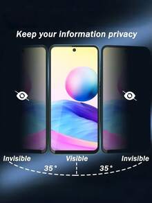 3pcs Matte Anti Peeping Ceramic Film Anti Glare And Anti Fingerprint Phone Screen Protector Compatible With IPhone 17 16 Pro Max/Compatible With Samsung Galaxy S26 A57/Compatible With Xiaomi 15T Poco X6 X7 X5/Compatible With Redmi 14C 13C Note 13 14 4G 5G Pro Office/Subway Privacy Protection Full Coverage Explosion-Proof, Scratch Resistant, Anti Spy Protective Film - Black - View 5