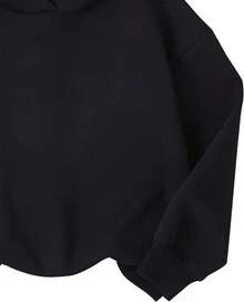 Girls Long Sleeve Hooded Sweatshirt Thick Graphic Hoodie Cute Pullovers Tops - Black - View 5