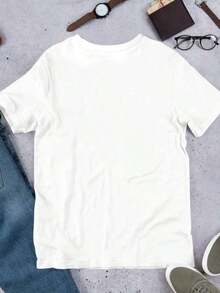 Manfinity Dauomo Camiseta estándar para hombre con estampado de meme de gato alienígena divertido "Glerp Glorp" - Blanco - Ver 2