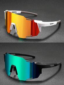 2pcs/1pc Outdoor Windproof Men's Sports Glasses (Suitable For Cycling, Running, Beach, Seaside, Etc.) - Multicolor - View 10