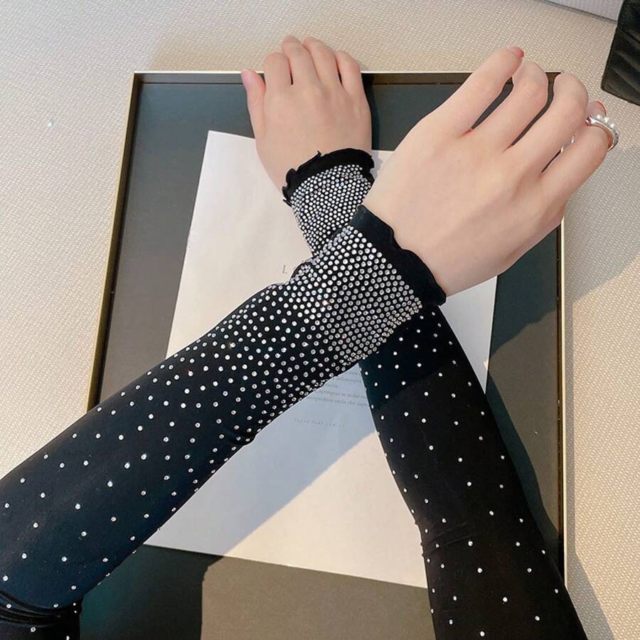 Shiny Summer Cooling Arm Sleeves, Women's Cooling Arm Sleeves, Suitable For Cycling, Driving, Hiking, Fishing, Golf - Hồng - Xem 1