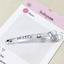 Hasbro 可爱兔子透明亚克力发夹，萌萌卡通格子边发夹，少女刘海发夹，可爱兔子鸭子造型发夹，甜美发夹，百搭日常碎发夹 - 隨機款式 - 查看 5