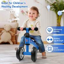 Baby Balance Bike 1 Year Old, No Pedal Toddler Bike, 4 Wheels Lightweight Ride On Toys For Kids, Baby First Birthday Gifts, Training Bicycle For Boys And Girls - Blue - Blue - View 5