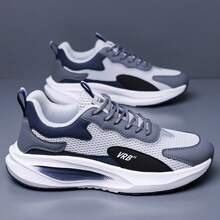 High Quality Fashionable Thick Sole Comfortable Breathable Athletic Sneakers, Essential For Sports Events - Grey - View 3