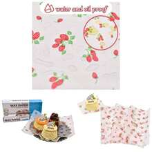 Wax Wood Pulp Wax Paper Sheets 218 * 250mm - Greaseproof, Disposable Food Wrapping Paper - Kitchen, Parties Occasions Strawberry Pattern50sheets - 紅草莓 - 查看 2