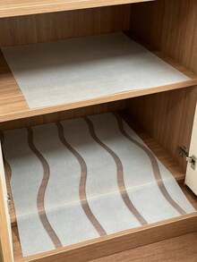 1pc,Simple Stripe Pattern Shelf Liner, Non-Stick & Washable Drawer Mat, Neutral Style For Cabinets - Simple Stripes - View 5