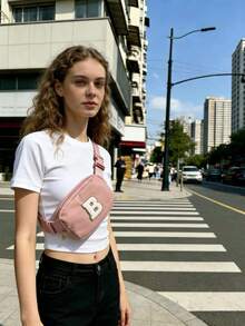 Letter A Pattern Women's Waist Bag Nylon Crossbody Chest Bag For Travel & Daily Use - Multicolor - View 25