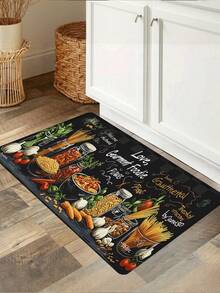 1pc Kitchen Spice Pattern Kitchen Rug, Soft Thick Elastic Kitchen Mat, Water And Oil Absorbent Material Comfortable Standing And Walking Kitchen Foot Mat, Kitchen Floor Mat, Kitchen Small Rug Striped Rug For Home And Office Area, Laundry Room Sink Mat, Home Decor Kitchen Supplies Kitchen Decoration Kitchen Set Foam Mat - MultiWarna - View 9