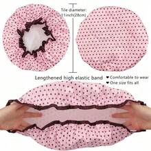 1pc Shower Cap For Women, Elastic And Reusable, Hair Bath Caps, Double Waterproof Layers Bathing Hat.Accessories Women.Travel Accessories. Sleep Bonnet - 彩色 - 查看 3