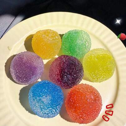 Glitter Mulberry Soft Squeeze Toy Set: Cute Transparent Mulberry Stress Relief Fidget Balls, Soft Non-Edible Fun Fruit Soft Toys, Suitable For Teens And Adults, Perfect Anxiety Relief Sensory Toys, Best Gift For Wedding Season And Mother's Day