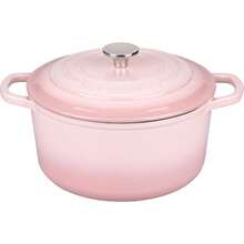 Enameled Cast Iron Dutch Oven Pot With Lid, For Sourdough Bread Baking, Round Dutch Ovens, 4.5 Quart, Pink - Pink - View 1