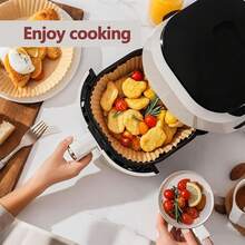 10 Inch Air Fryer Liners Disposable, 100 Pack Parchment Paper Sheets For Air Fryer Basket, Non-Stick, Disposable, Unbleached, Heat Resistant, Fits 5-8 QT Air Fryers, Oil-Free & Healthy Cooking - 10in-square - View 8