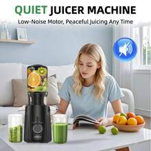 celiberry Cold Press Juicer Machines, Compact Slow Masticating Juicer With Large Feed Chute Fit Whole Fruits & Vegetables, Easy Clean In 60S Without Brush, Self Feeding Blender, 98% Juice Purity, 250W Quiet Juice Extractor , Kitchen Appliance For Holiday Gift - 星空灰 - 查看 7