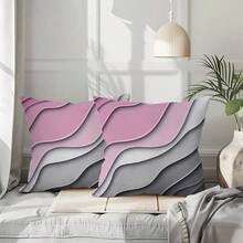 2 piezas Fundas de cojín con estampado geométrico abstracto, lavables a máquina con cierre de cremallera, diseño estampado decorativo, adecuado para decoración del hogar y la oficina (Inserto de cojín no incluido) (Sin bordado) - 2pcs - Ver 8