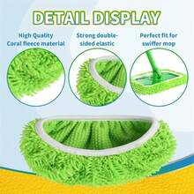 Bộ 4 miếng lau nhà bằng sợi microfiber tái sử dụng, có thể giặt máy, miếng lau thay thế thấm hút cao, tương thích với hầu hết các loại máy hút bụi, dùng để lau sàn phòng khách, phòng ngủ, phòng tắm, nhà bếp. - Bộ 4 món bọc vải - Xem 2