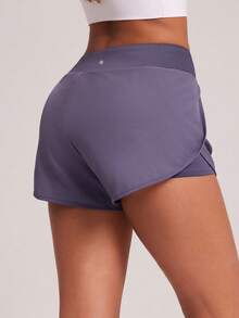 VUTRU 2-In-1 Fitted Sports Shorts With Built-In Pockets, For Running & Fitness - Purple - View 2