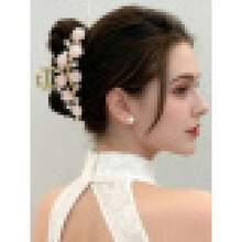 1 Pc Flower Design Elegant Oversized Hair Claw, Super Big Hair Claw Clip Women With Thick Hair Hair Clips Hair Jaw Clip Hair Clamps Hair Clutch Hair Catcher Clip Fall Winter Hair Accessories Women Vacation Outfits Woman Summer - 紫色花朵 - 查看 2