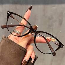 1/2 Pairs Vintage Cat Eye Glasses, Y2K Small Frame Lightweight Clear Lens Fashion Decorative Glasses, Metal Frame, Suitable For Daily Wear ￼ - Multicolor - View 6