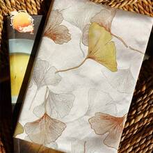 1pc Luxury Ginkgo Leaf Fabric Book Cover, Handmade Planner/Notebook Sleeve, Gift For Book Lovers, Mother's Day, Couples, Holidays - Single Piece - View 7