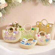 1 chiếc túi đi biển bằng rơm cá nhân hóa, quà tặng túi xách, màu hồng, có thể tùy chỉnh tên, túi tùy chỉnh cho bé gái, túi xách tùy chỉnh, túi đi biển, kỳ nghỉ, quà tặng phù dâu, quà cầu hôn, quà tặng tùy chỉnh, quà tặng độc đáo cho bé gái, bạn bè, gia đình, đám cưới, tiệc tùng - M - Xem 3