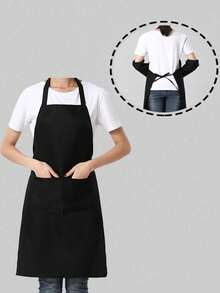 Polyester Adjustable Neck Apron With 2 Large Pockets - Neutral Colors, Ideal For Cooking, Baking, Grilling, Christmas Crafts, Machine Washable, Baking Apron | Adjustable Apron | Polyester Apron - Multicolor - View 7