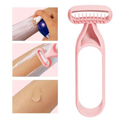 Kit de Depilação Manual Feminina com 1 Aparelho, Barbeador Feminino, Aparador de Pelos da Área do Biquíni, Depilador, Ferramentas de Beleza Unissex para Rosto e Corpo, Kit de Viagem Descartável, Econômico e com Grande Capacidade, Adequado para Depilação de Pelos nas Axilas/Corpo/Pernas/Lábios, Conjunto de Barbear Descartável, Lâminas de Depilador, Barbeador Feminino, Aparelho de Barbear Feminino, Depilador para Braços, Pernas, Axilas e Área do Biquíni, Depilador Manual Portátil Feminino, Ferramentas de Depilação Femininas, Depilador de Aço Inoxidável, Ferramentas de Beleza, Aparelho de Barbear, Kit de Viagem Portátil. Rosa/Casa/Kit de Viagem