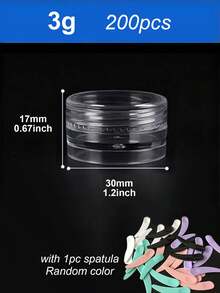 25个3克/5克透明小塑料化妆品容器，透明样品罐，眼影/唇膏容器，旅行装化妆品样品瓶，空小瓶，适合感恩节、万圣节和圣诞节 - 無色 - 查看 9