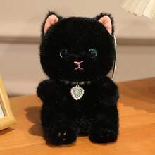1个可爱毛绒猫咪玩偶，卡通柔软逼真的小猫毛绒玩偶，配有厨师围裙帽/心形项链，蓬松毛绒抱枕家居装饰，适合作为儿童生日礼物、节日派对礼物、房间装饰、桌面摆件、圣诞礼物和完美的节日礼物。 - 彩色 - 查看 13
