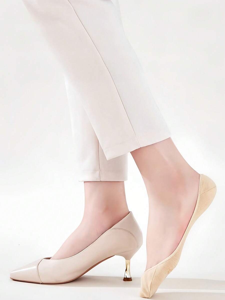 5双装女士低帮隐形袜，无缝设计，硅胶防滑，透气休闲袜，适合日常穿着、休闲、购物、户外约会、散步等场合。 - 彩色 - 查看 1