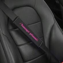 Passenger Princess Cute & Creative Nappa Leather Car Seat Belt Cover, Fashionable Interior Car Decor Accessory - Seatbelt Protector - View 1